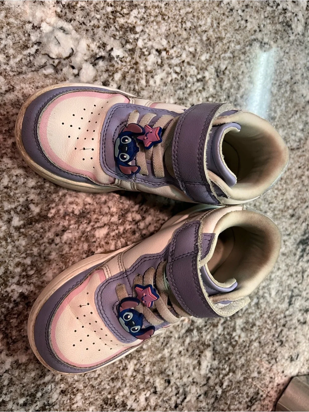Zara Lilac, Pink and White Lilo & Stitch High-Top Kids Sneakers